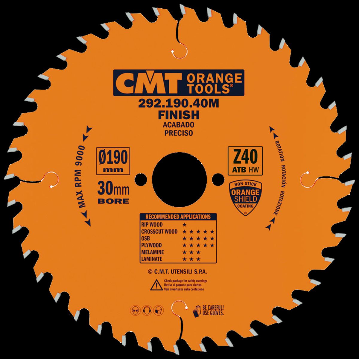 CMT rundsavklinge HM-skær 190Ã2,6Ã30 Z40 W