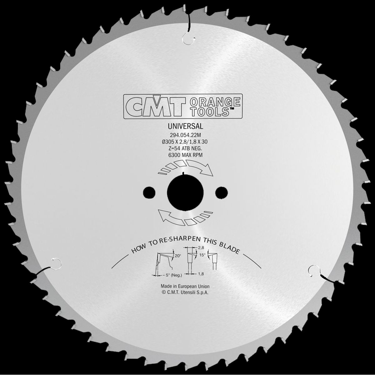 CMT rundsavklinge HM-skær 305Ã2,8Ã30 Z54 W NEG