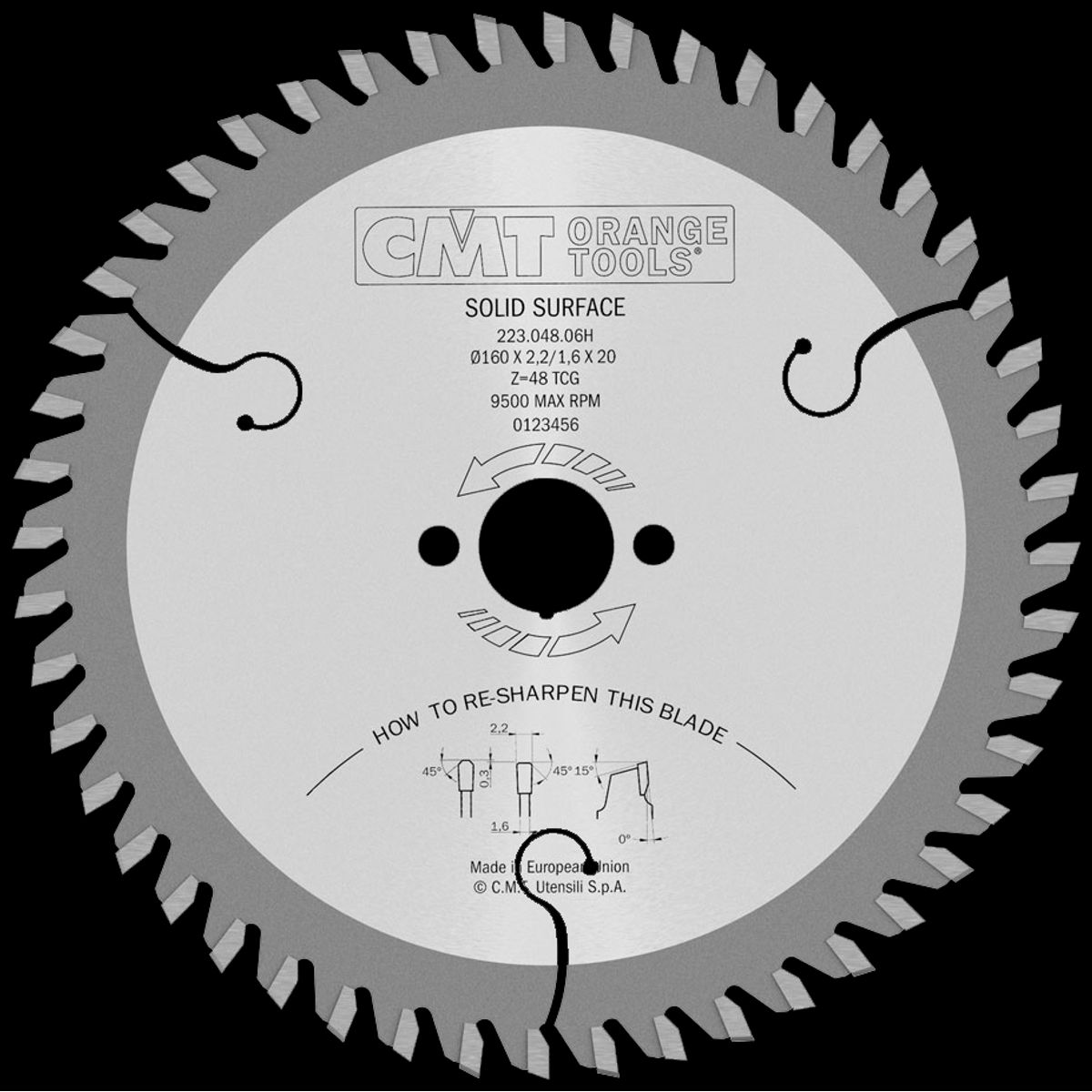 CMT rundsavklinge HM-skær 160Ã2,2Ã20 Z48 TF