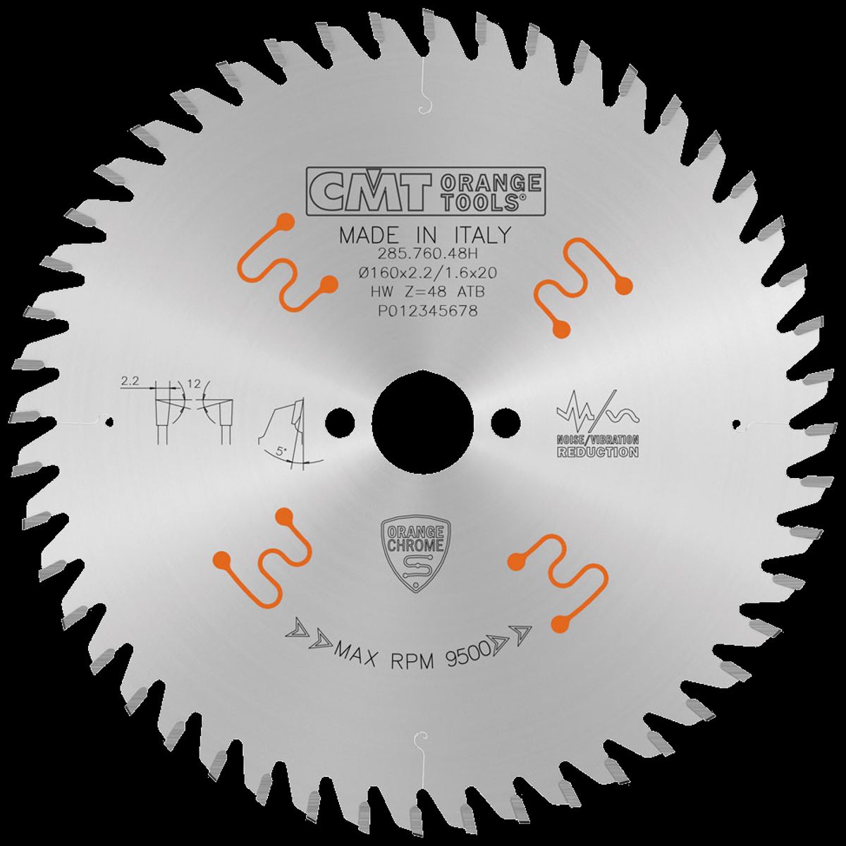 CMT rundsavklinge HM-skær 160Ã2,2Ã20 Z48 W Chrom