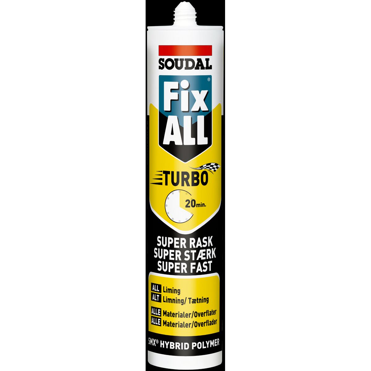 FixAll Turbo montagelim 290ml sort