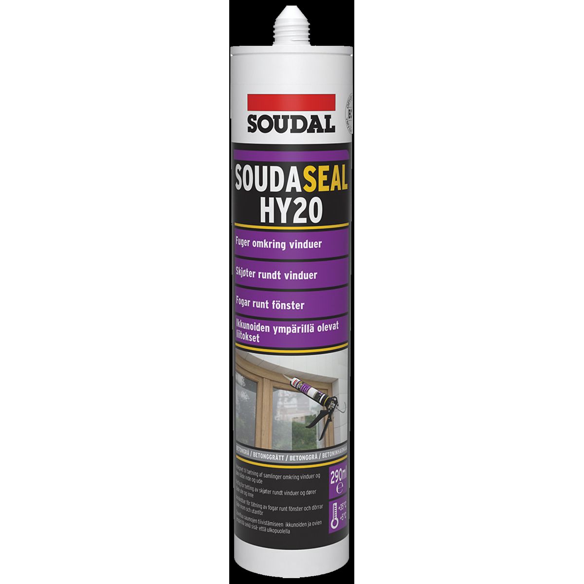 Soudaseal HY20 polymer-fugemasse 290ml betongrå