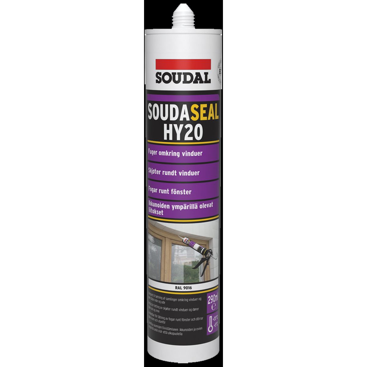 Soudaseal HY20 polymer-fugemasse 290ml trafikhvid