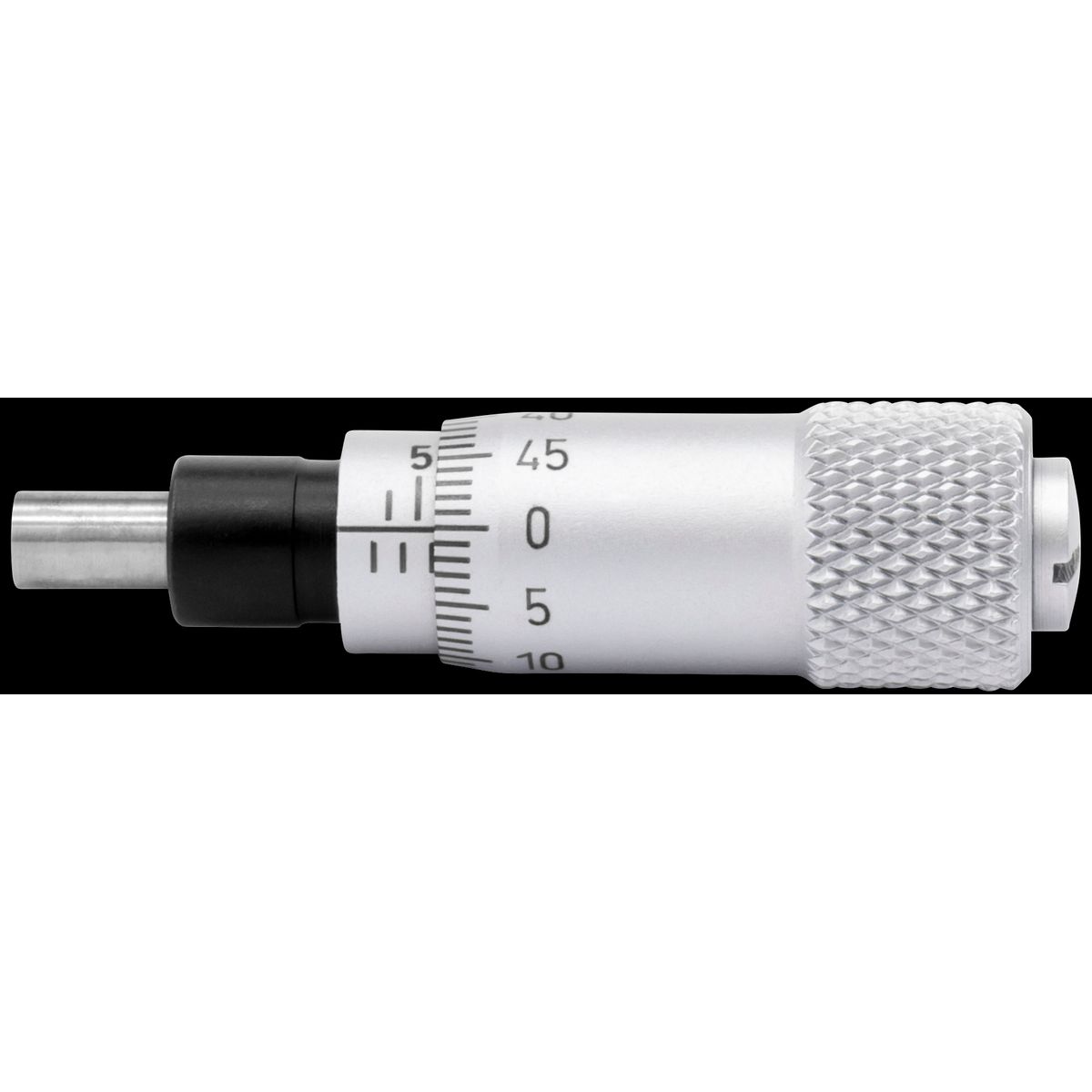 Indbygn.mikrometer 0-6,5Ã0,01mm, plan/omv. skala