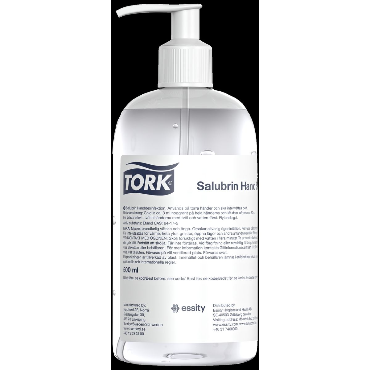 Tork Salubrin hånddesinf.gel 70%, 8Ã500ml pumpefl.