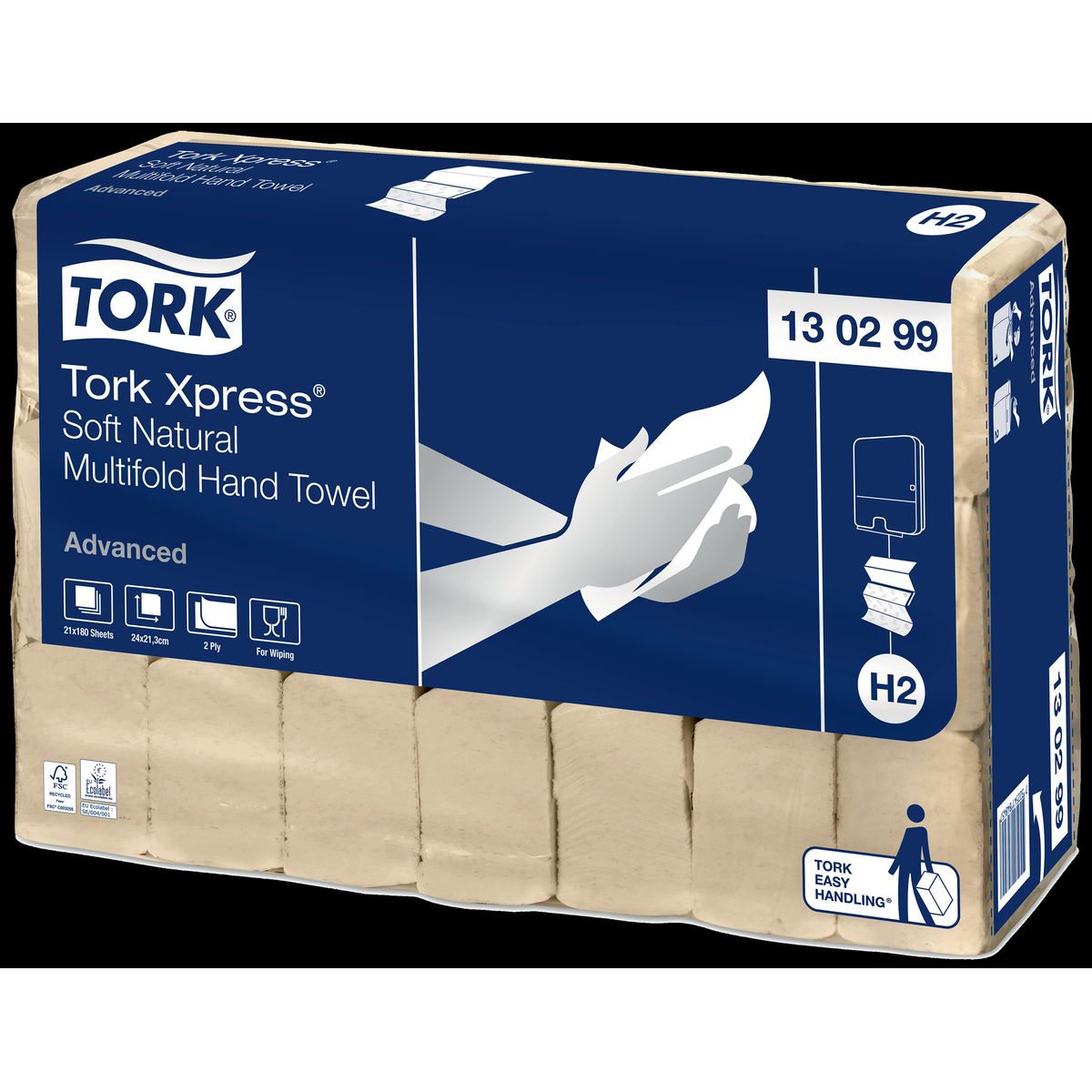 Tork håndklædeark Xpress H2, natur FSC, 21Ã180ark