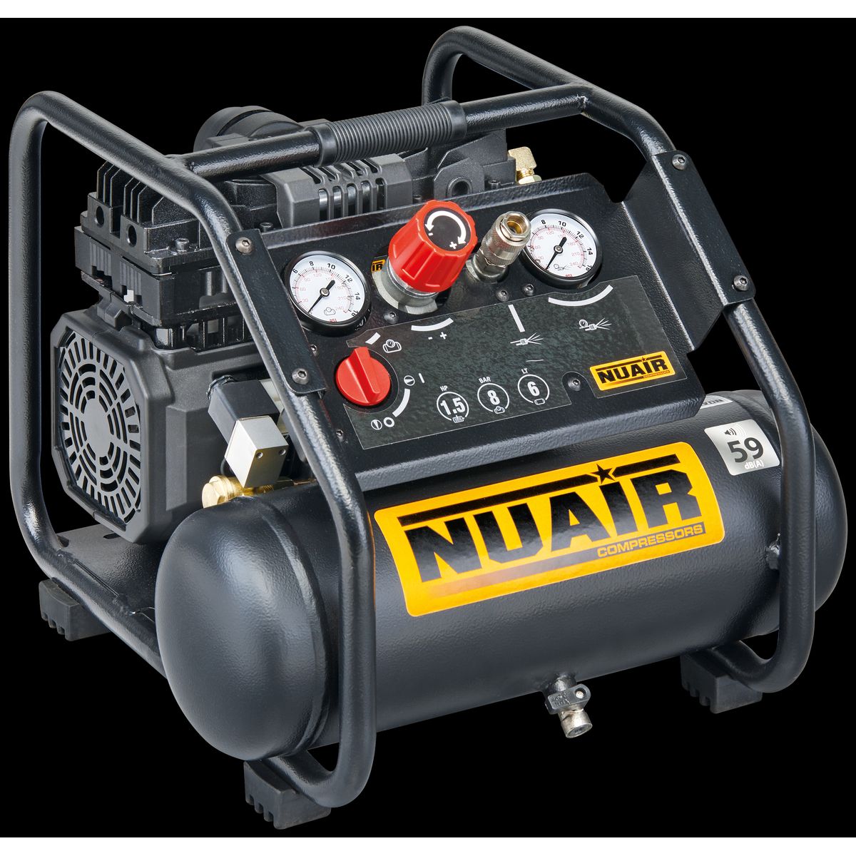 NuAir 16/6OF kompressor 130ltr/min 1,5HK 230V