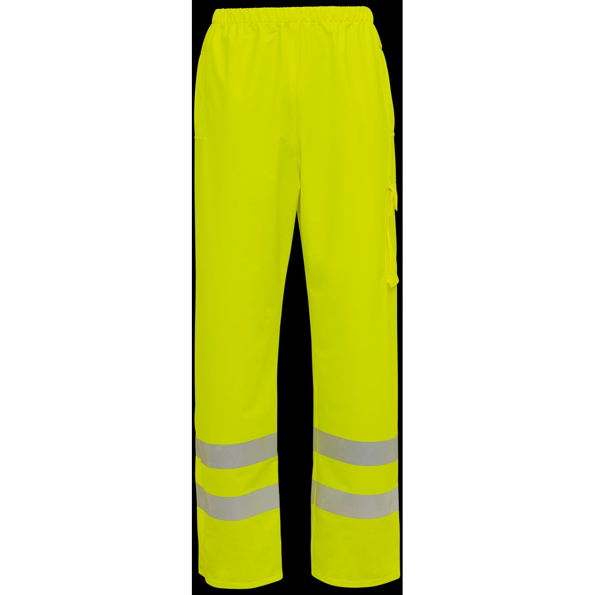 Hi-vis taljeregnbuks m/ lomme 022401R gul Str. S