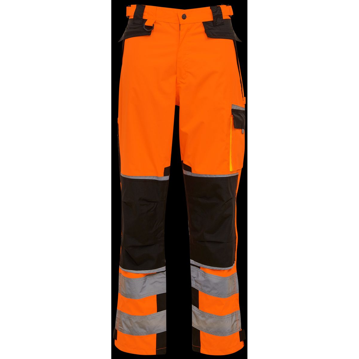 Hi-vis bukser 082404R orange/sort Str. XL