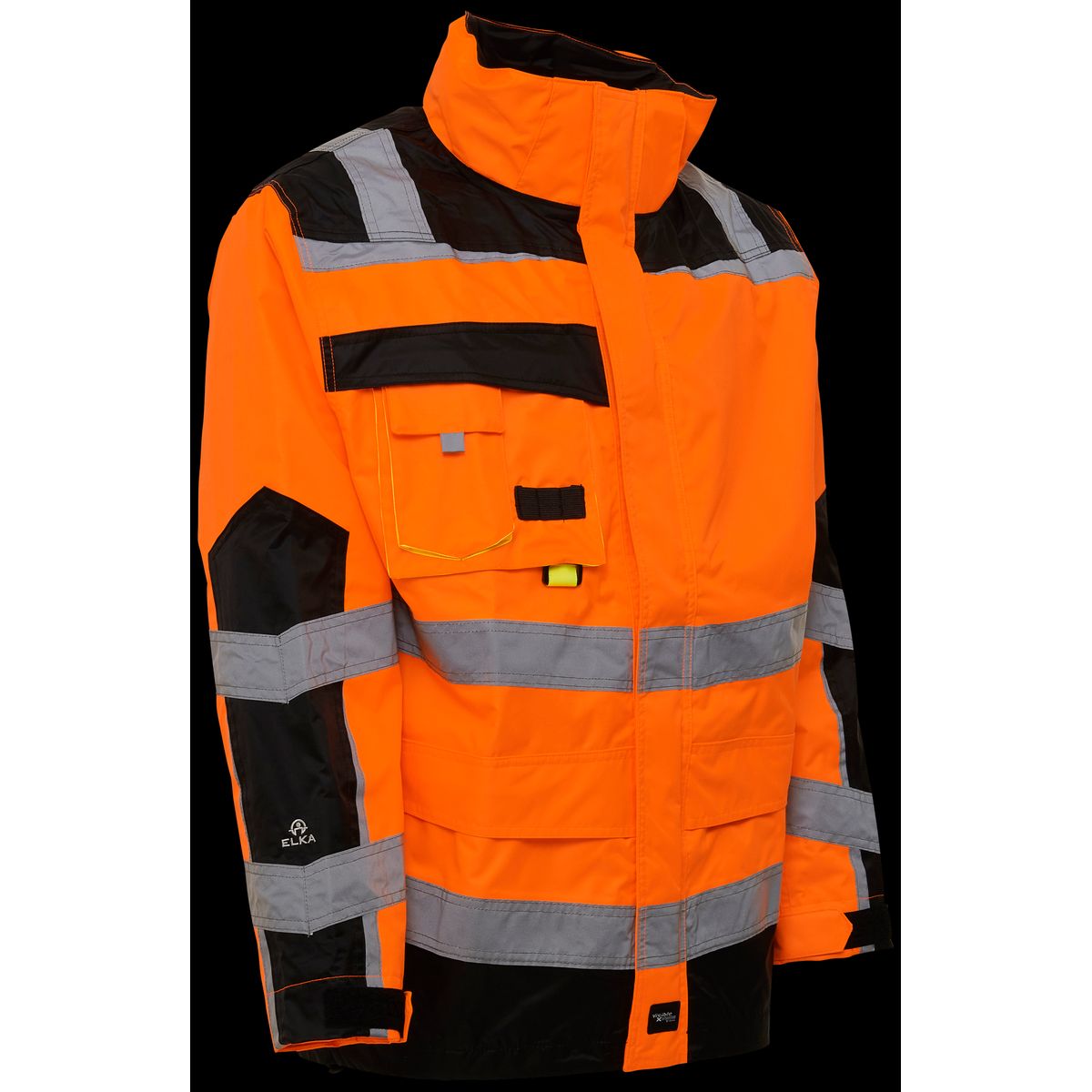 Hi-vis arbejdsjakke 086004R orange/sort Str. S