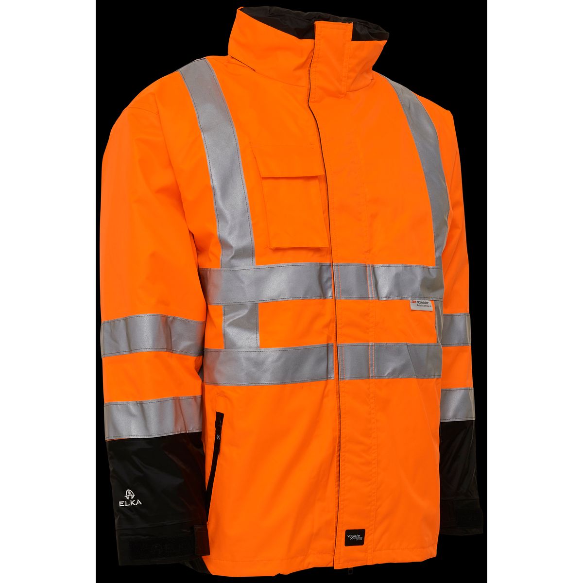 Hi-vis arbejdsjakke 2-i-1 086100R orange/sort Str. XS