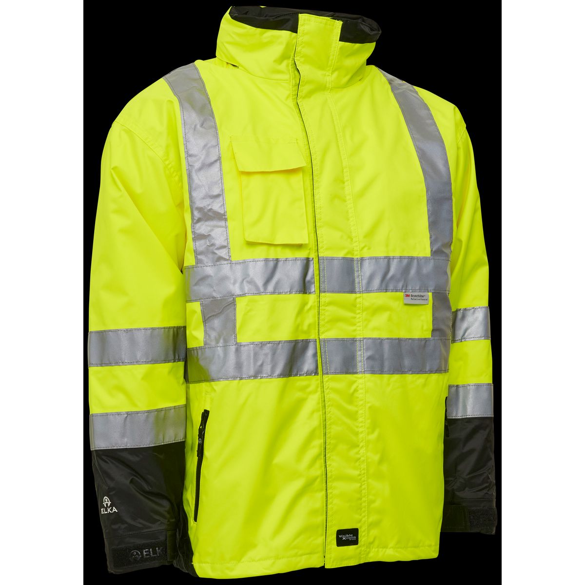 Hi-vis arbejdsjakke 2-i-1 086100R gul/sort Str. XS