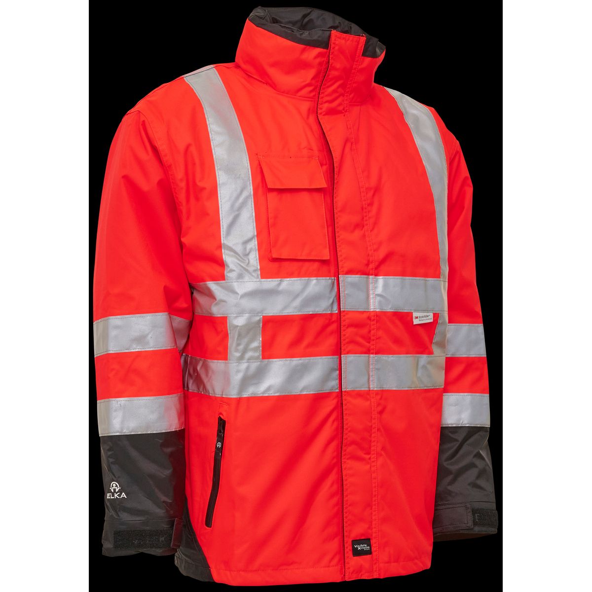 Hi-vis arbejdsjakke 2-i-1 086100R rød/sort Str. 2XL