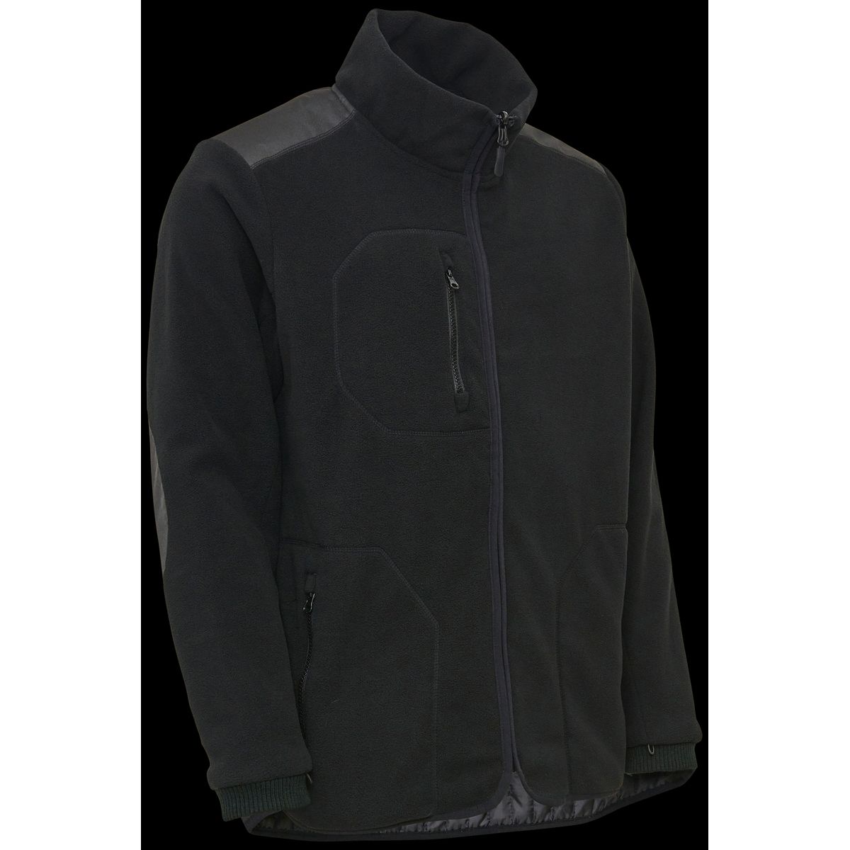 Fleece zip-in jakke 150014 sort Str. XL