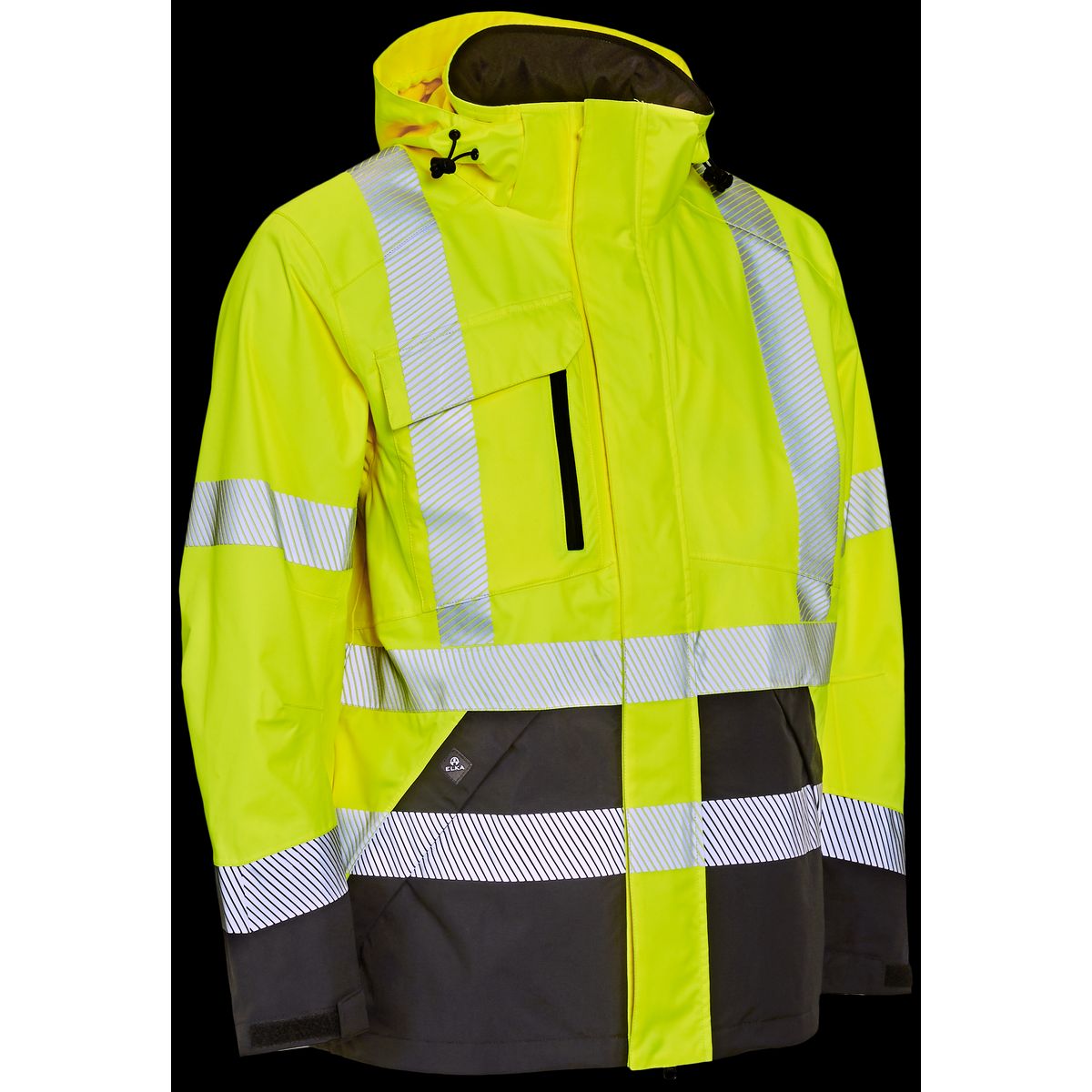 Hi-vis arbejdsjakke stretch 186000R gul/sort Str. 3XL