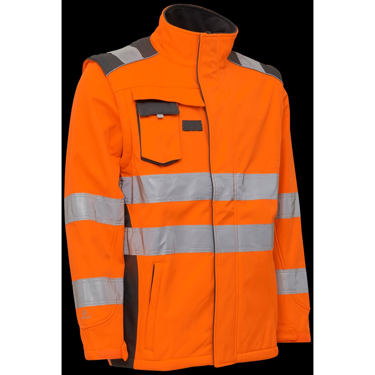 Hi-vis softshelljakke 116504R orange Str./grå S