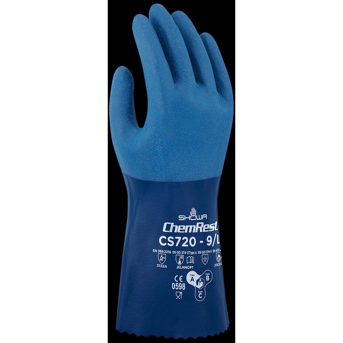 Showa Nitrile CS720 heldyppede handsker 7201-9