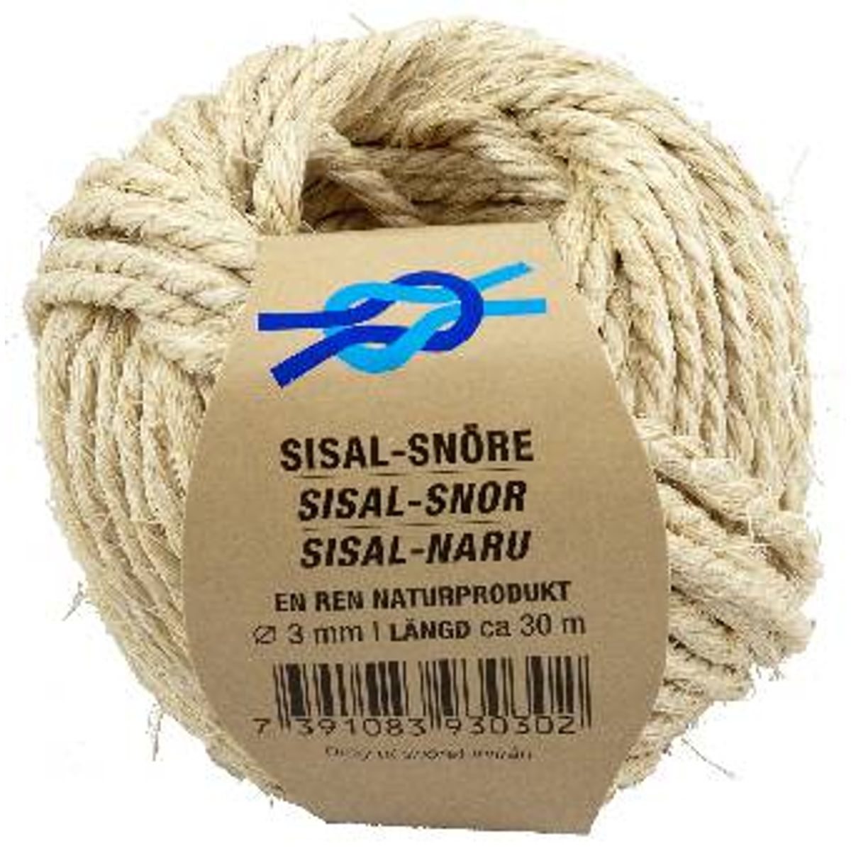 Bindgarn sisal 3,0mmx30m vit