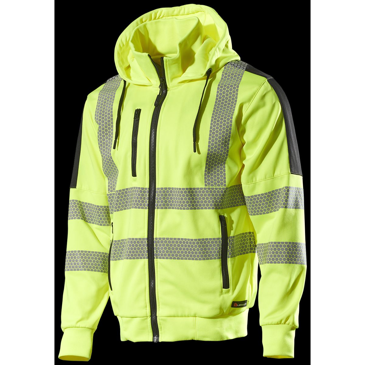 Sweatshirt 6123P Hi-Viz GUL/Sort Str. S