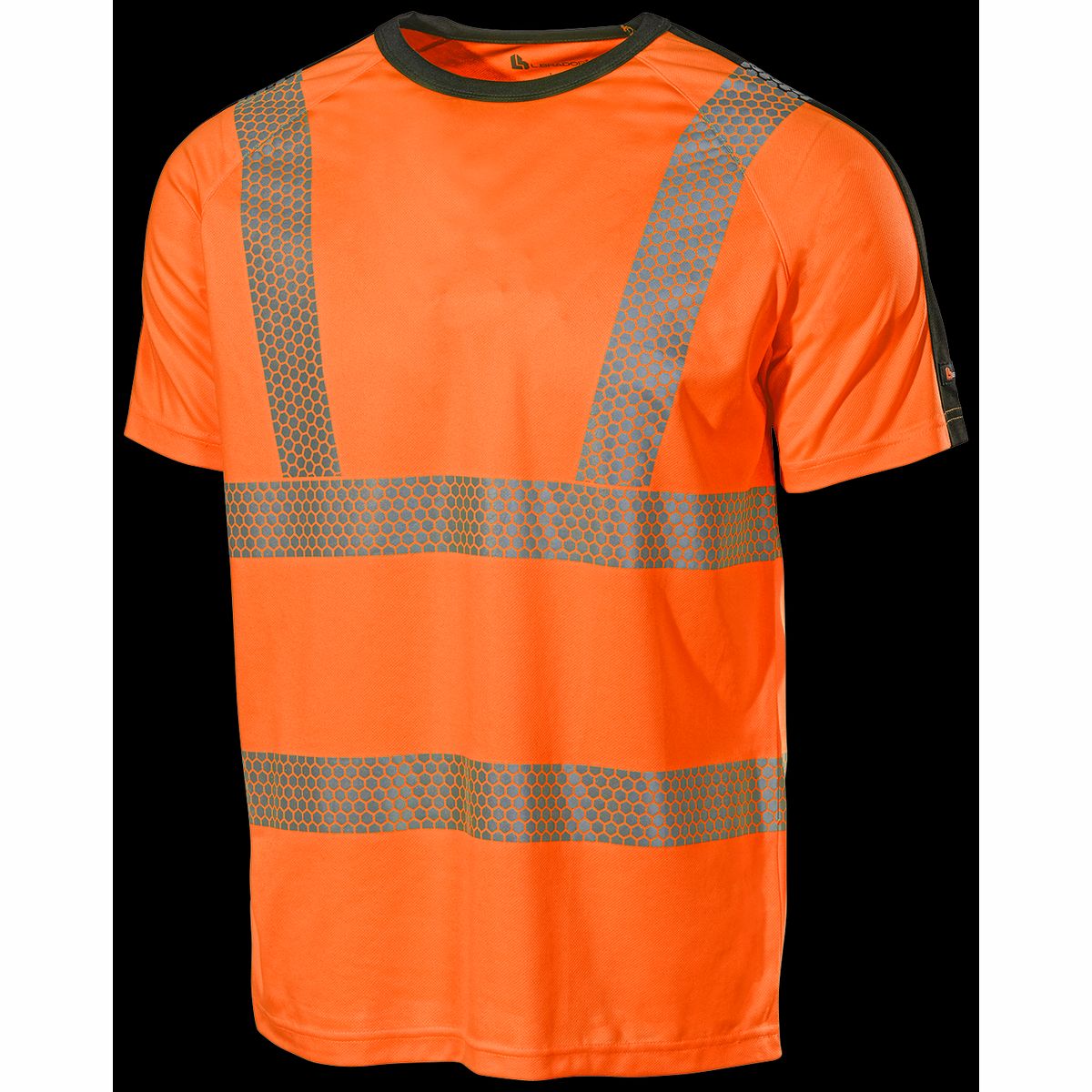 T-Shirt 6120P Orange/Sort Str. XS