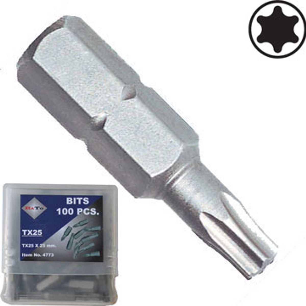 BATO 1/4" Bits Torx 10 x 25mm. 100 stk. pk.