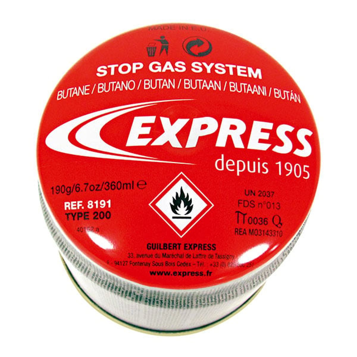 EXPRESS gasbeholder m/"Stop gas system"