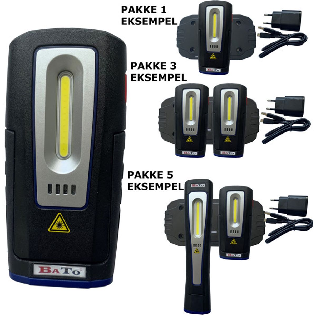 BATO Arbejdslampe Wireless COB, 35-300 Lumen.