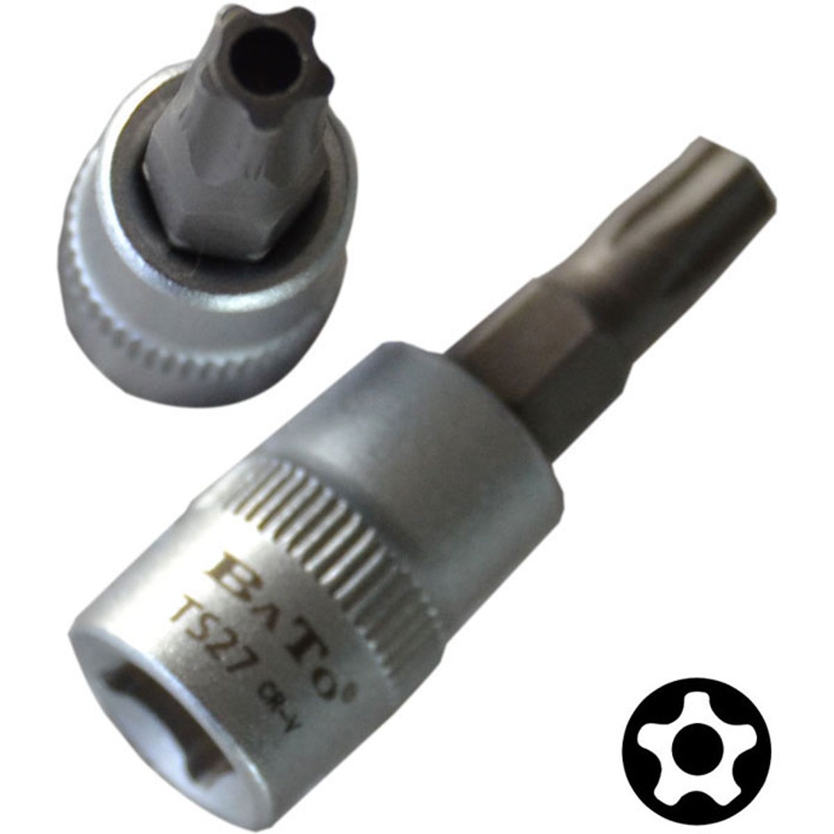 BATO Stifttop kort 1/4" 5 Star Torx med hul 25.