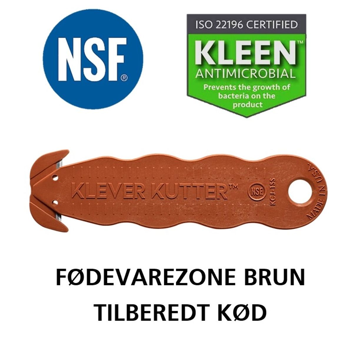 KLEVER NSF kniv fødevarezone BRUN 10 stk. pakning