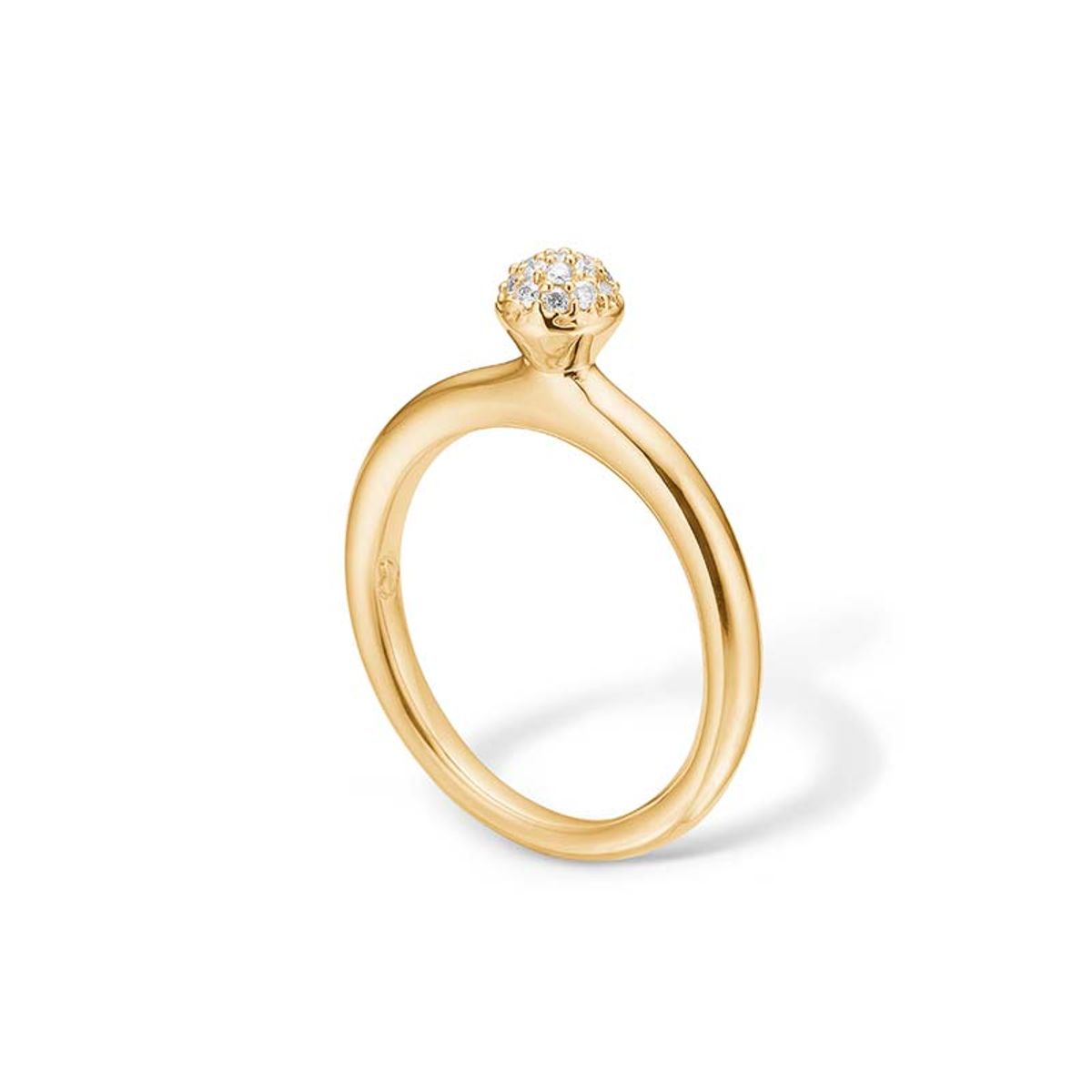 Blossom ring i 14 kt guld med 17 diamanter