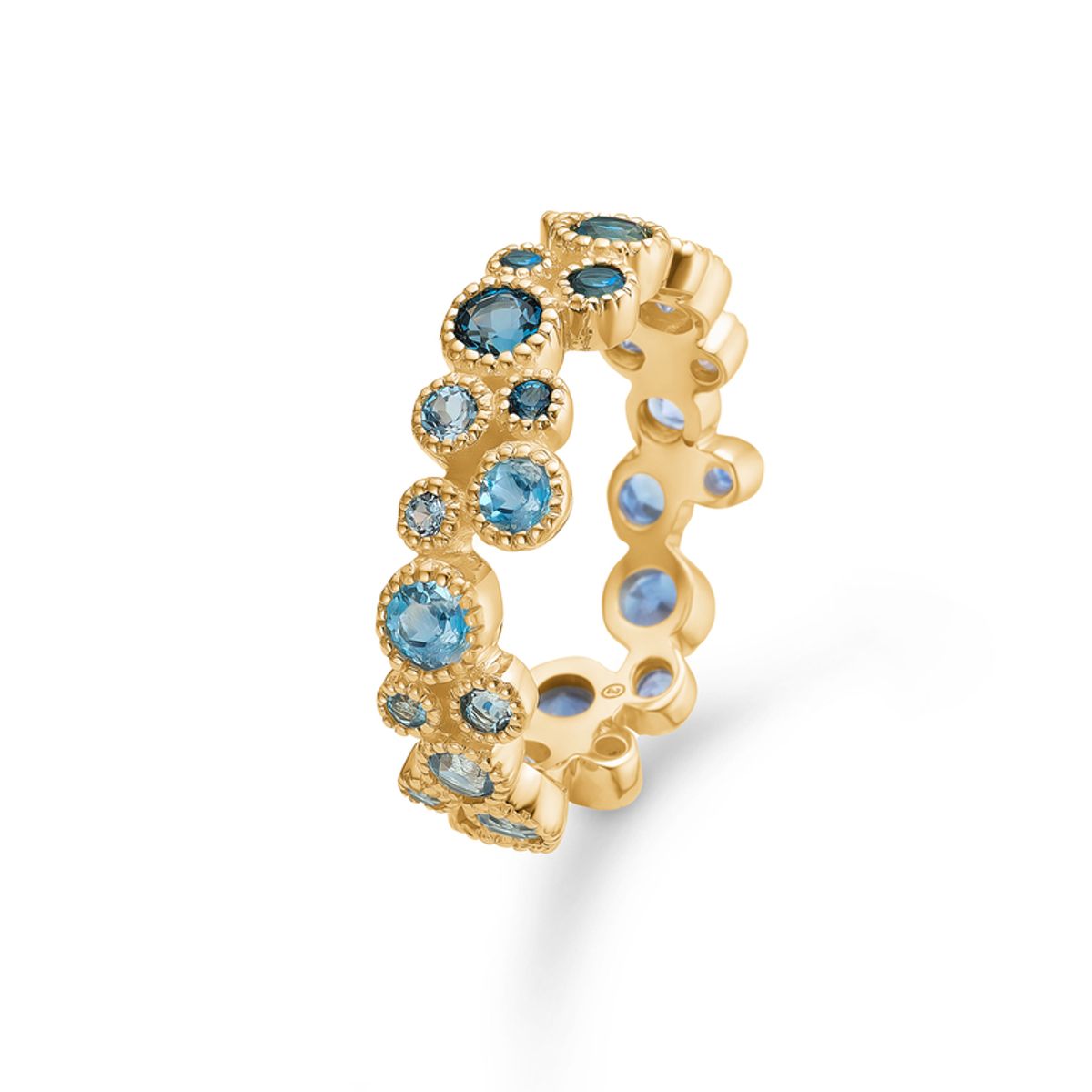 Mads Z Luxury Rainbow Blue 14 kt. guld ring