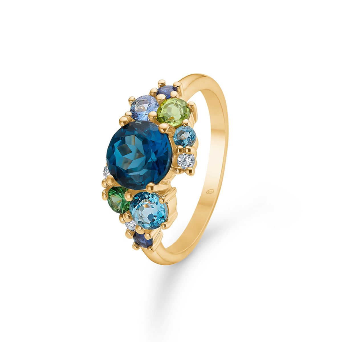 Mads Z Four Seasons-Winter14 kt. guld ring med topas, safir og brillant