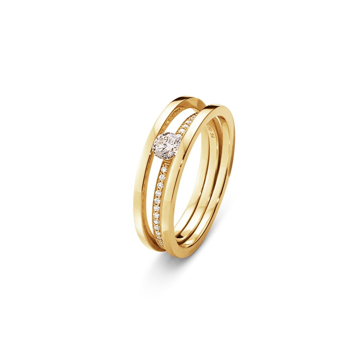 Georg Jensen Halo Ring i guld med brillanter