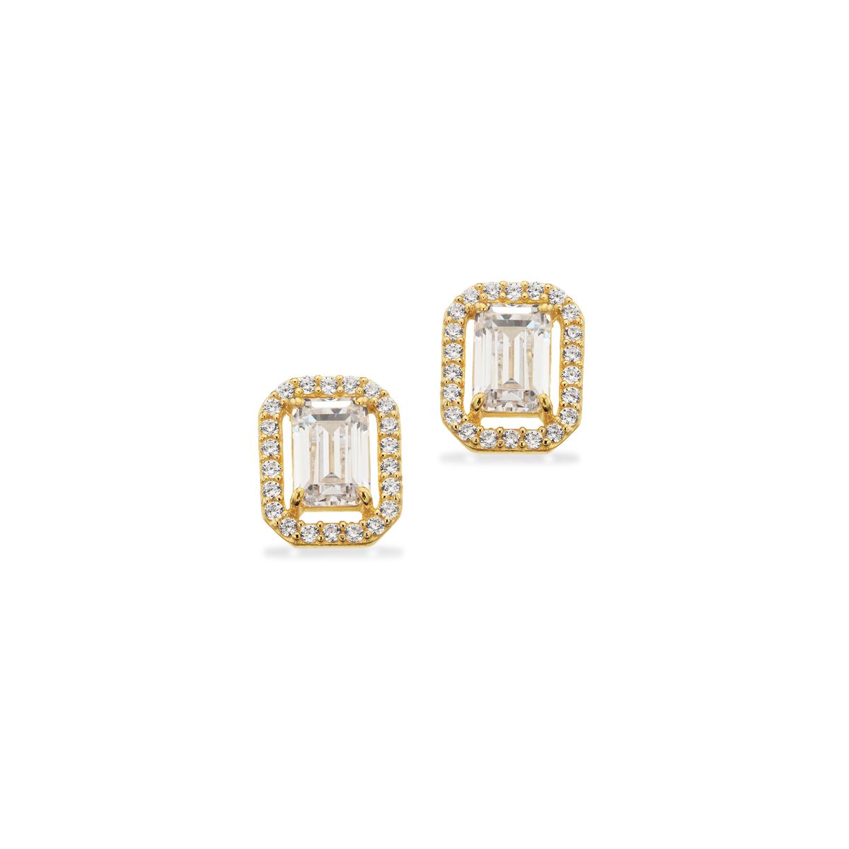 Scrouples øreringe baguette med cubic zirkonia i 8 kt guld