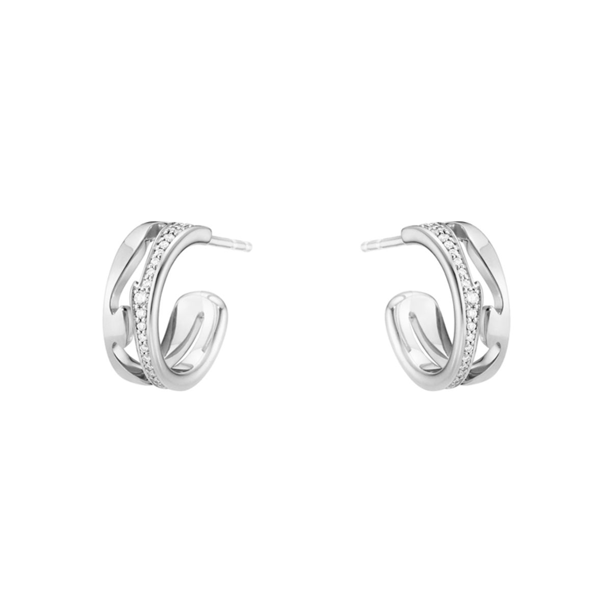 Georg Jensen Fusion åben ørering 1638 i hvidguld med brillanter