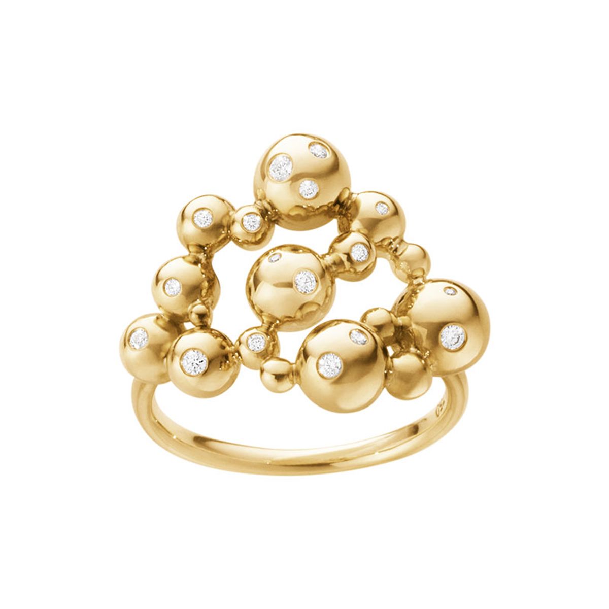 Georg Jensen Moonlight Grapes cluster ring 1551C i 18 kt. guld 0.11 ct