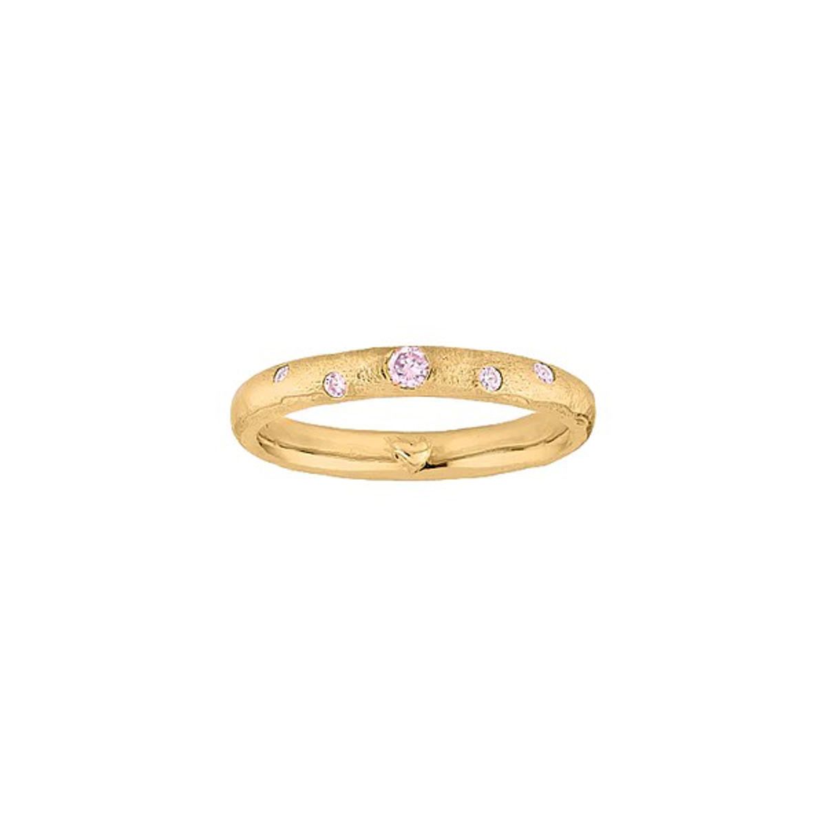 Blossom Copenhagen ring i forgyldt med pink cubisk zirkon