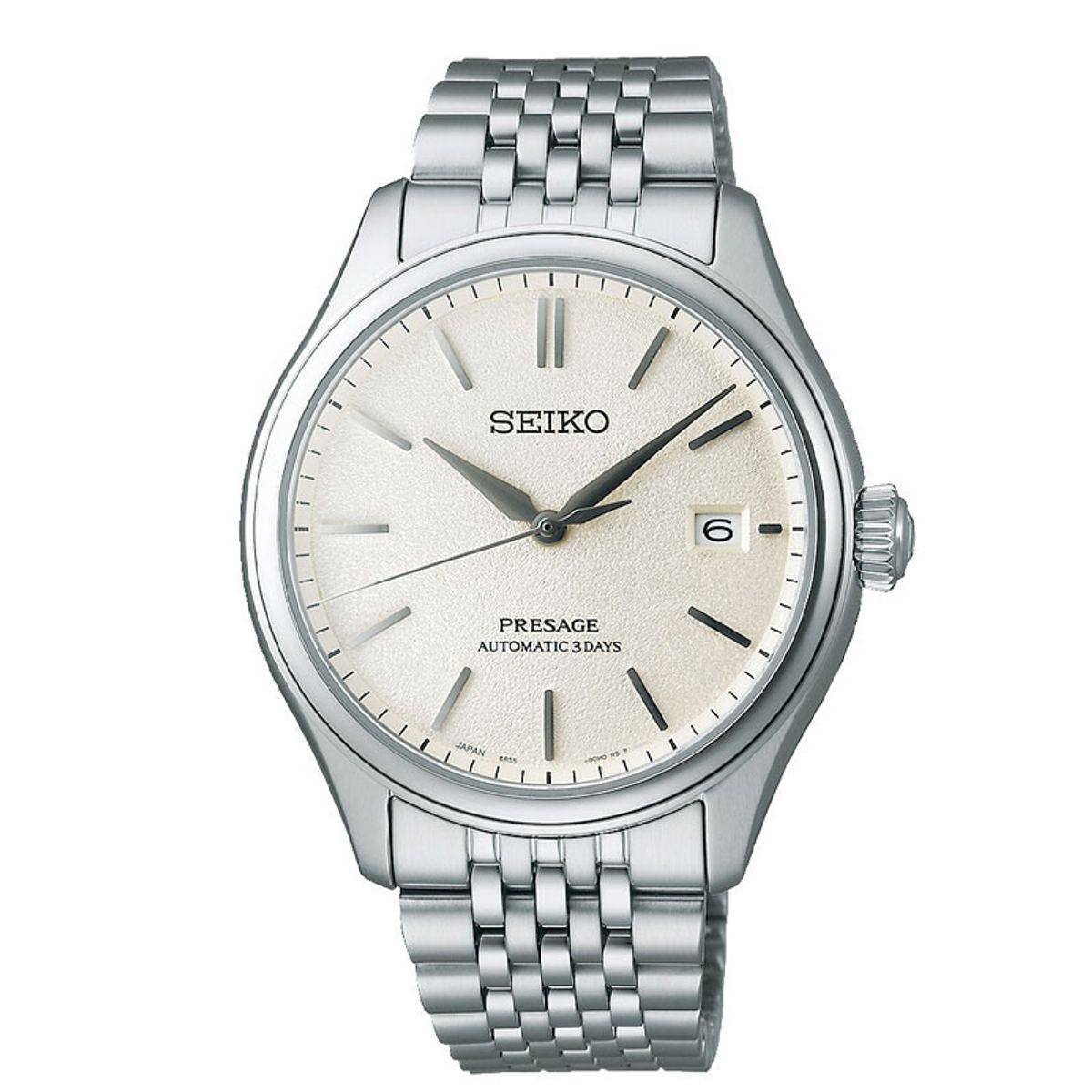 Seiko Presage Automatic med stållænke og cremehvid urskive