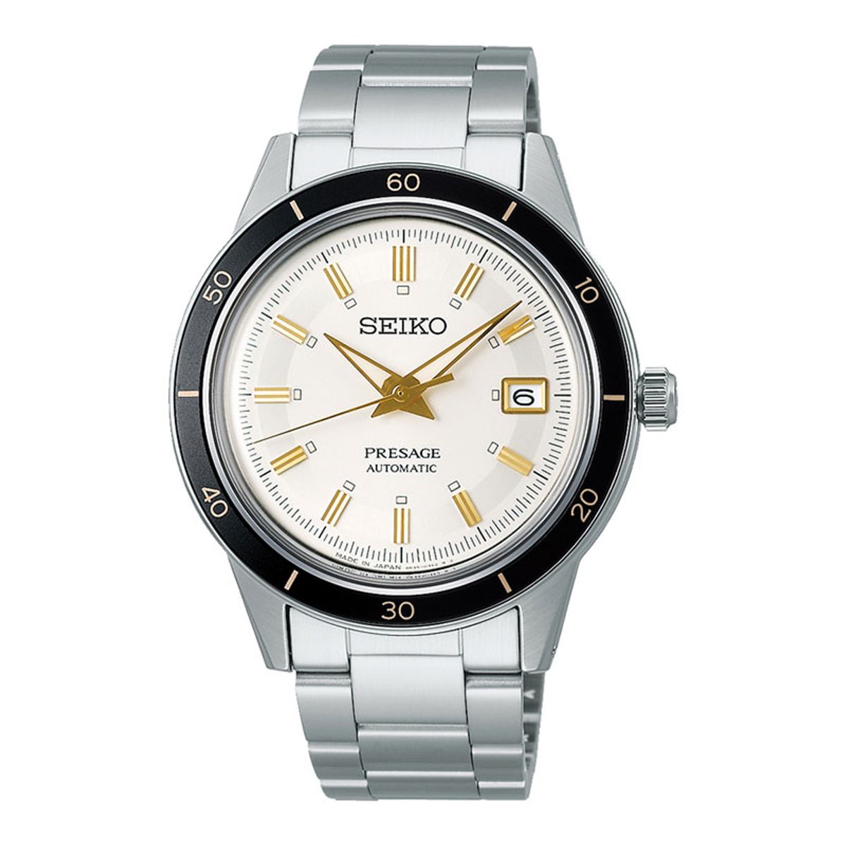 Seiko Presage Automatic med stållænke og hvid urskive