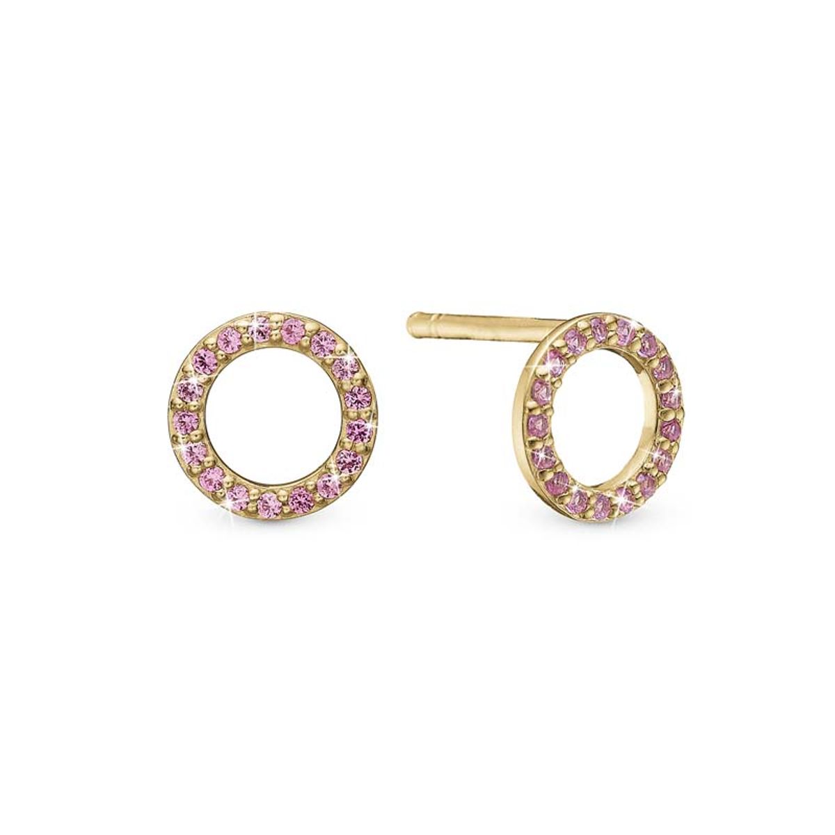 Christina Jewelry Colourful Circles pink forgyldte ørestikker