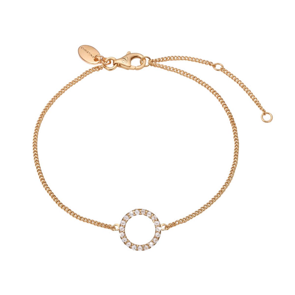 Christina Jewelry Sparkling circle armbånd i forgyldt med 20 topaser