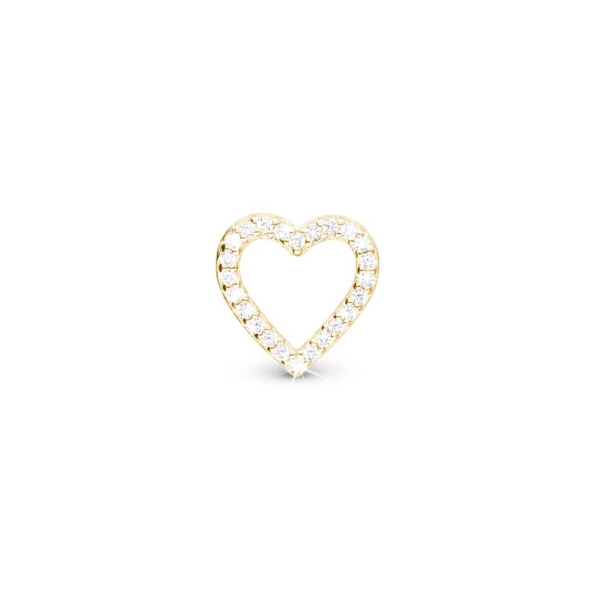 Christina Jewelry Shimmery Heart forgyldt charm til læderarmbånd på 6 mm