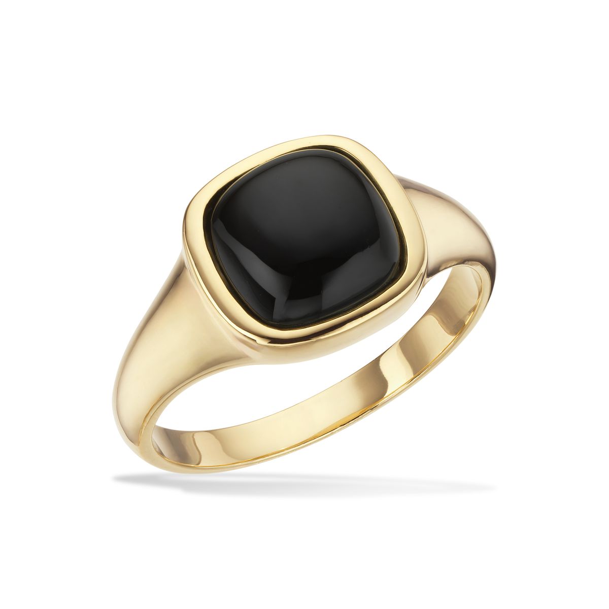 Scrouples Herrering signet onyx i forgyldt