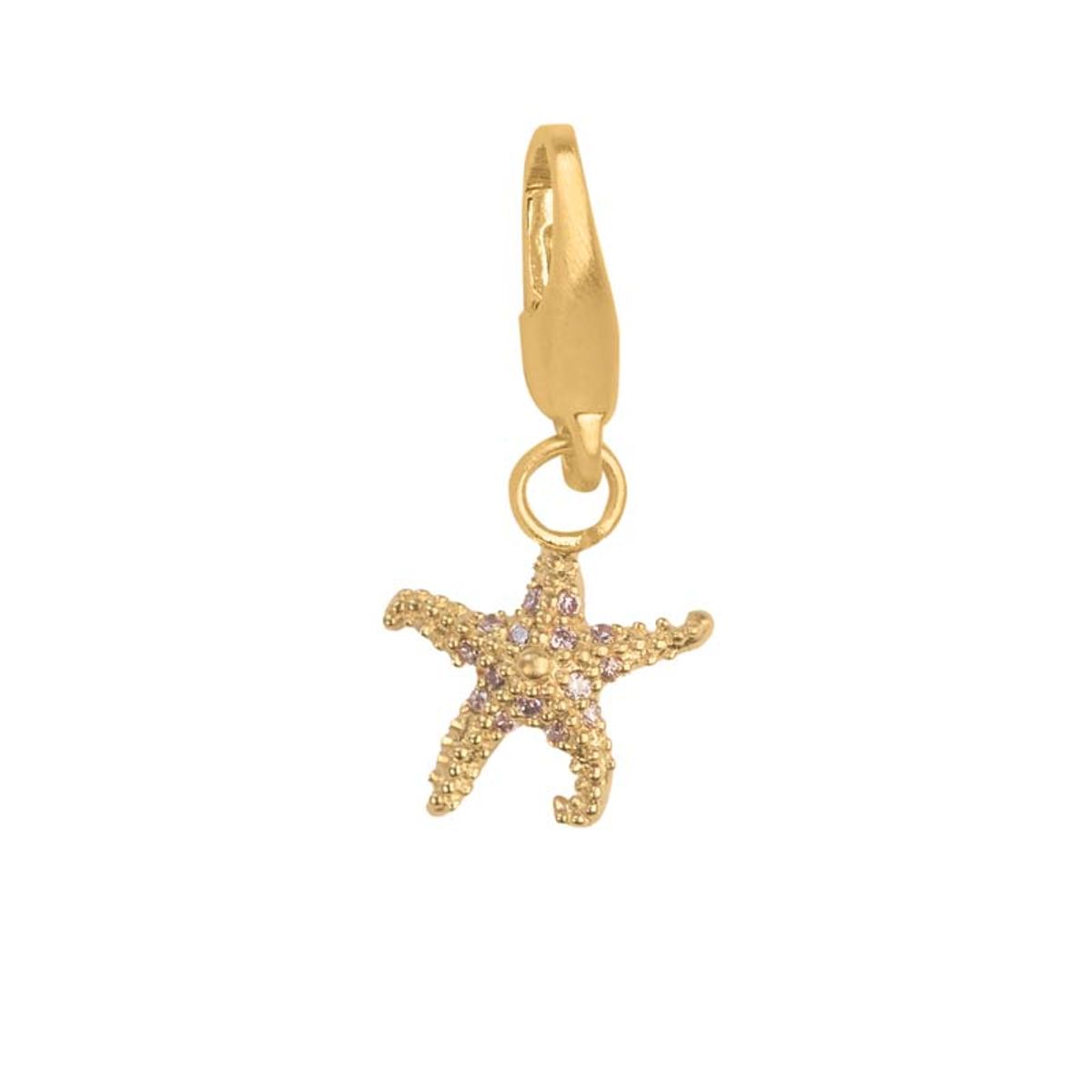 ByBiehl Starfish Charm i forgyldt med zirkonia