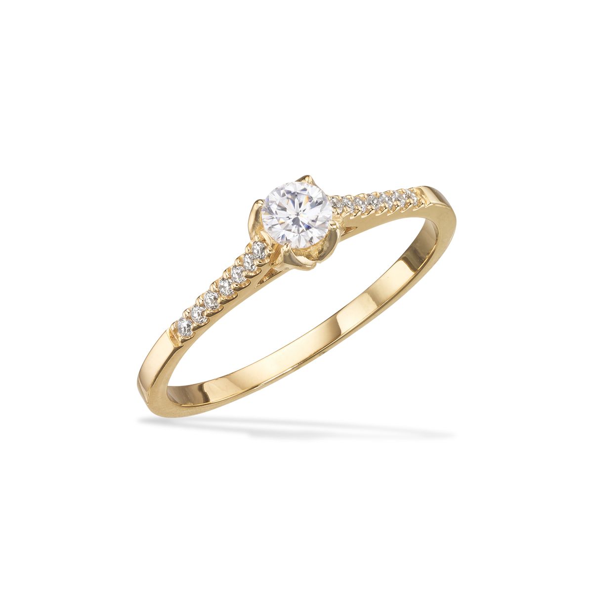 Scrouples ring i 8 kt guld med cubic zirkonia