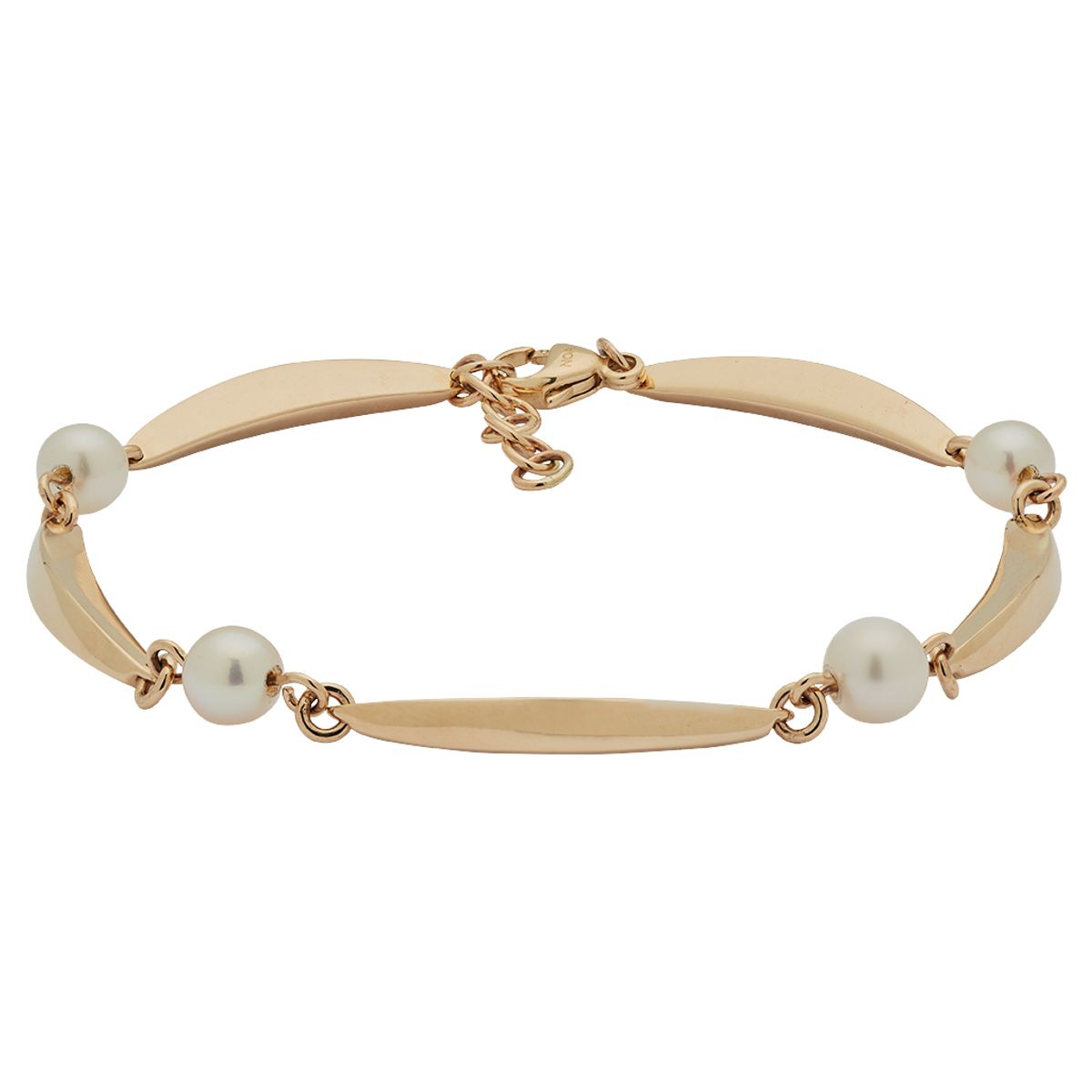 Siersbøl Banan & Perle armbånd 8 kt guld, 18+2 cm