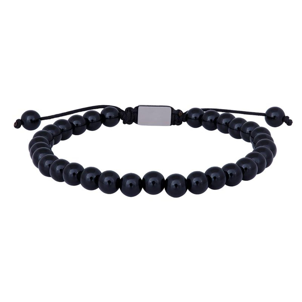 Son of noa onyx stenarmbånd med sorte sten, 6 mm blank