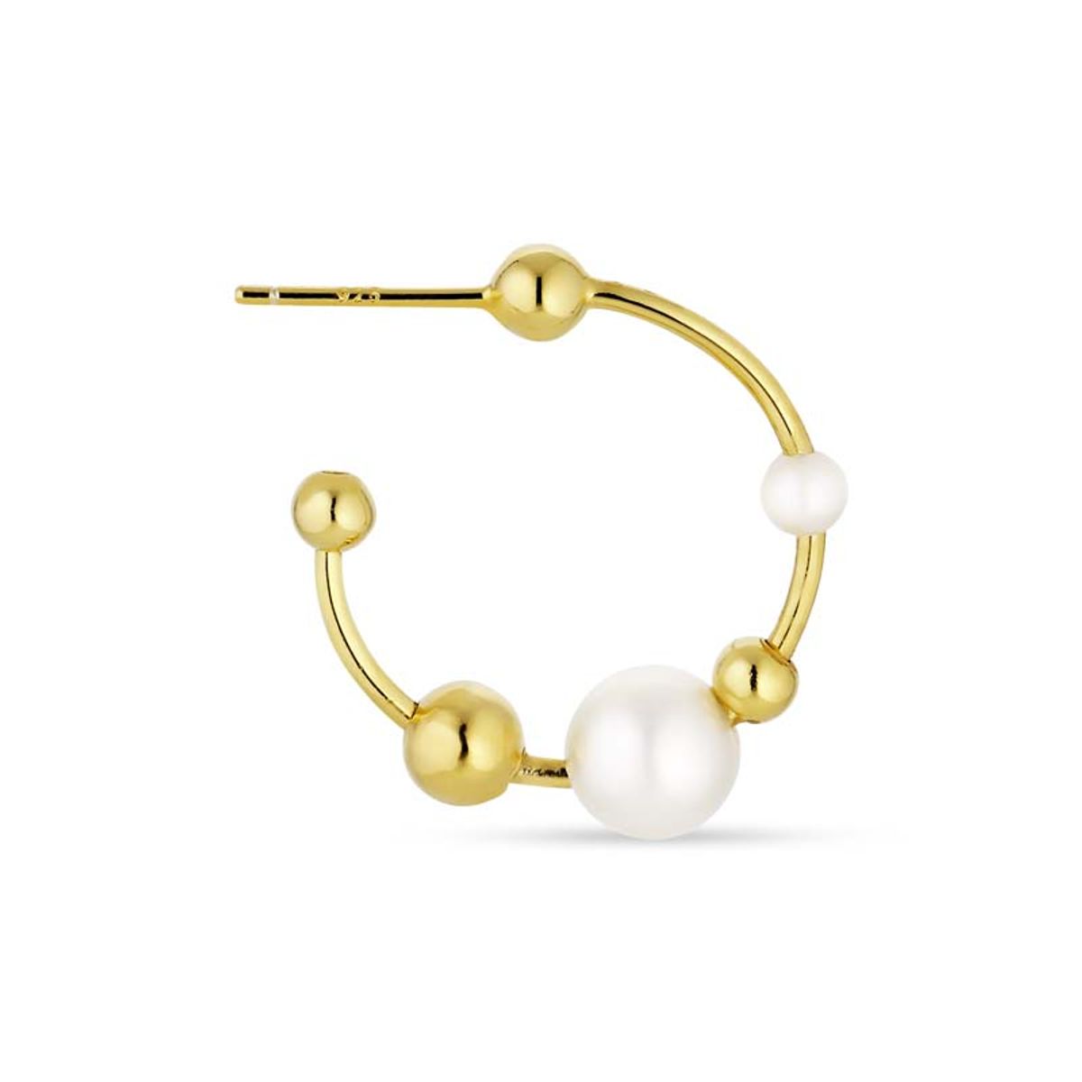 Jane Kønig Atomic Pearl Hoop i forgyldt - 1 stk