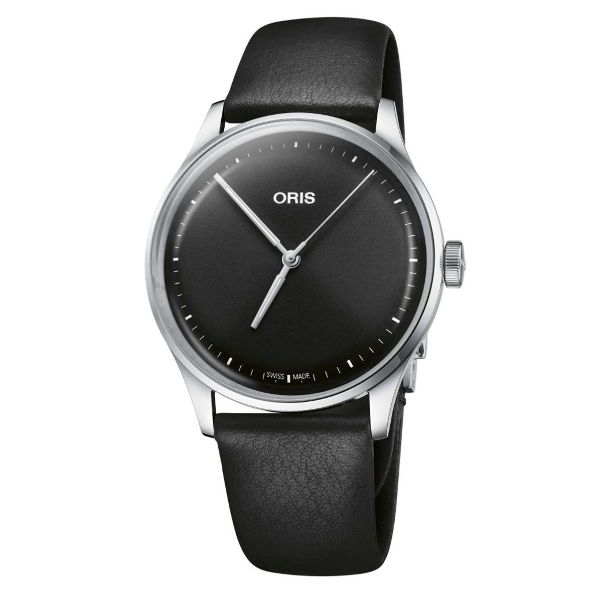 Oris Artelier S i stål med sort rem, Ø 38mm