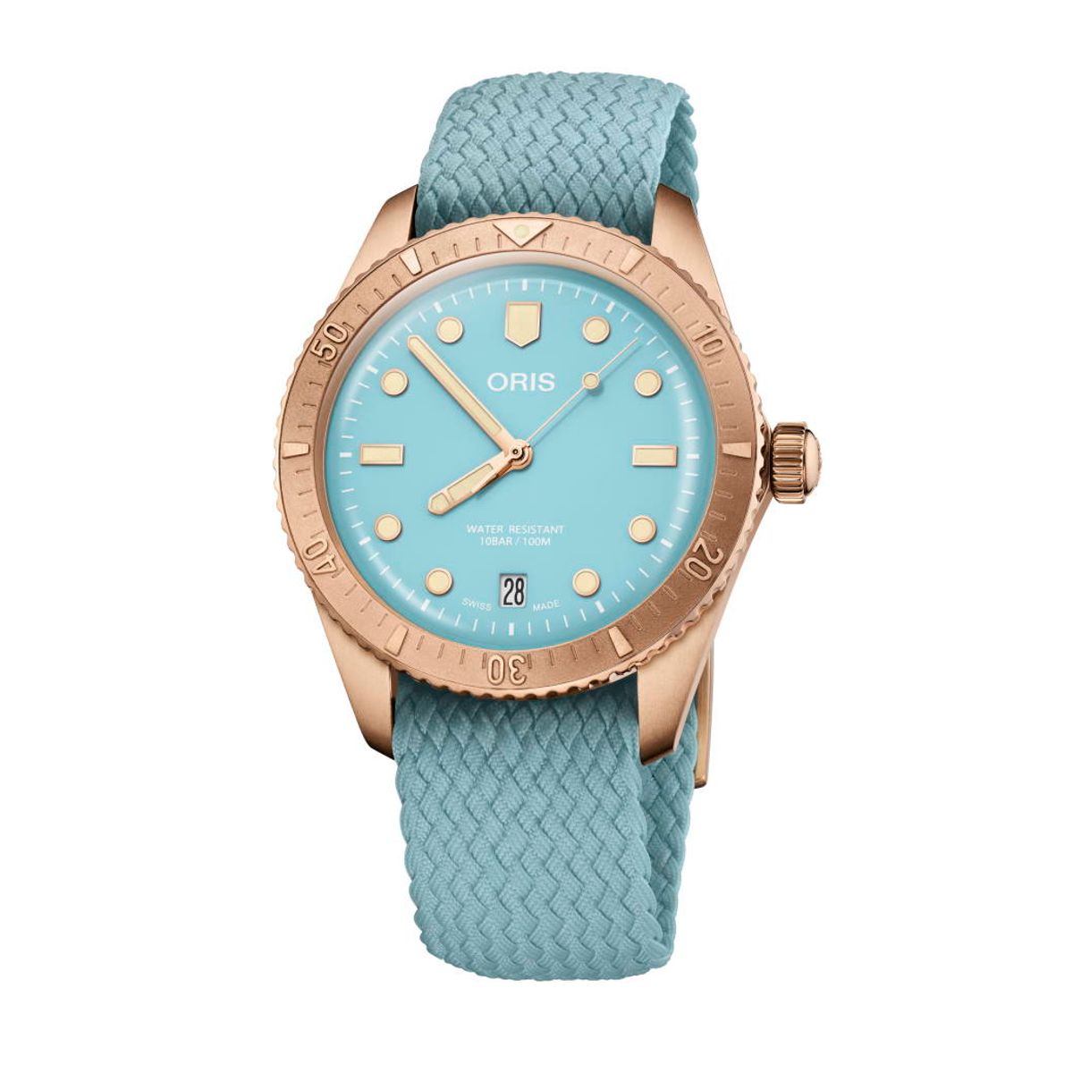 ORIS Divers 65 Bronze Cotton Candy, blå med rem -38mm